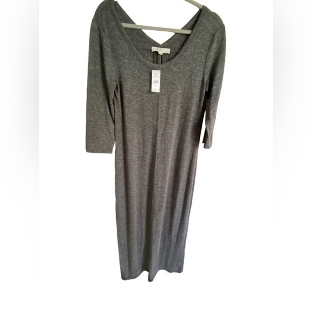 LOFT women’s maxi grey casual 3/4 sleeve dress size medium